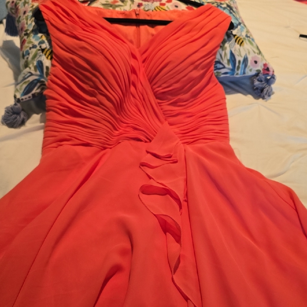 Red Ruched Tiered Mini Dress - Picture 3 of 4
